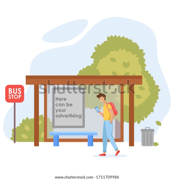 Man backpack blue pants yellow tshirt