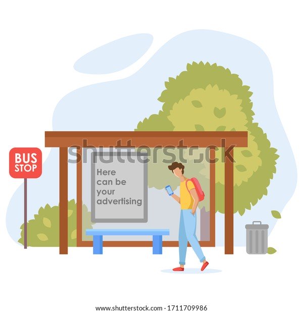 Man backpack blue pants yellow tshirt