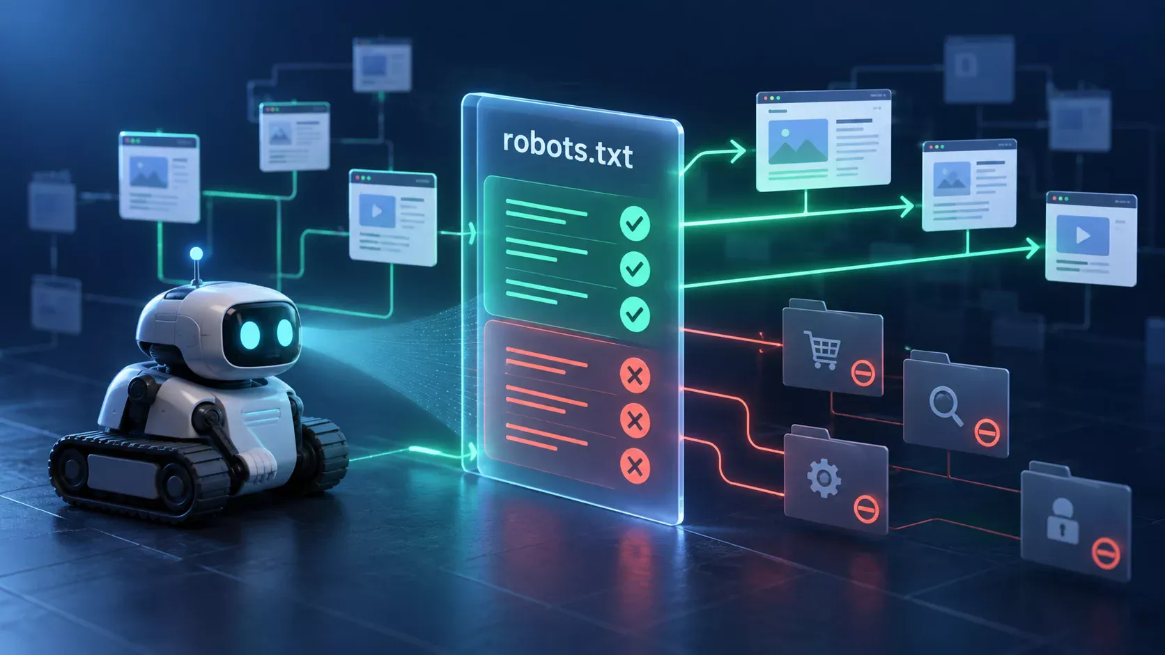Схема настройки robots.txt: доступ поискового робота к страницам сайта